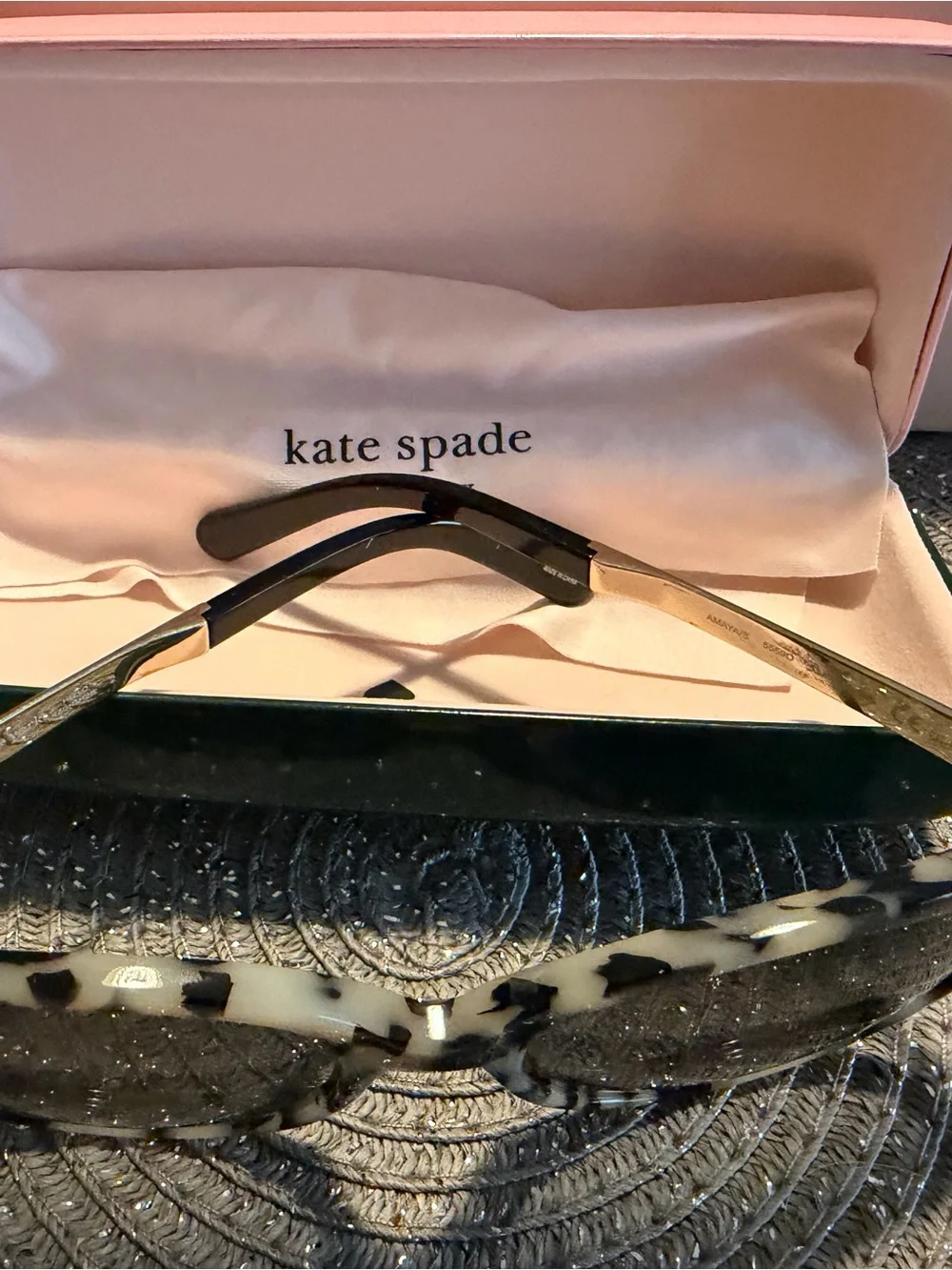 kate spade Cream and Black Tortoiseshell Oversized Sunglasses